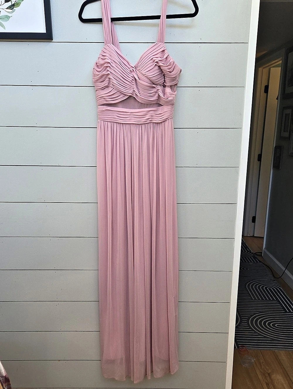 Birdy Grey Pleated Maxi Dress in Pink Size Medium